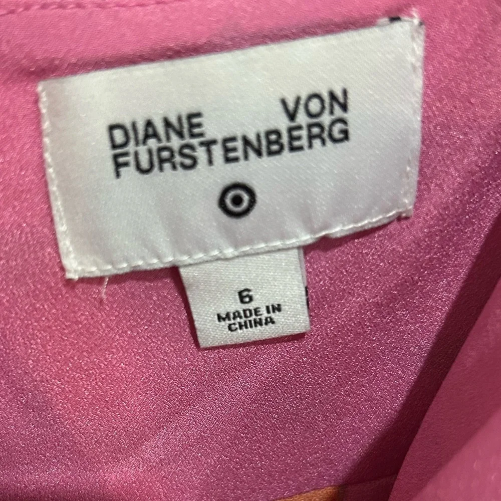 Diane Von Furstenberg Pink Geometric Tank Top Size 6 - Picture 2 of 7